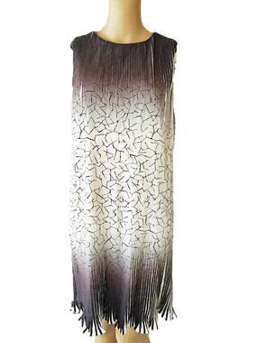 Julia Jordan Pleated Ombre Dress Size 4 NWT Black White Shatter Print